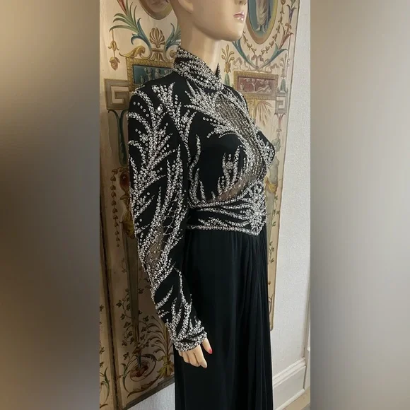 Vintage Black Tie Oleg Cassini Dress - Picture 4 of 16